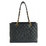 Chanel Shopping GST Black Leather Tote