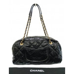 Chanel Shiny Crumpled Calfskin Bowling Bag