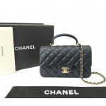 Chanel Quilted Lambskin Mini Flap Top Handle Bag
