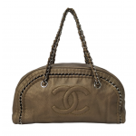 Chanel Brown Leather Luxe Ligne Bowler Bag