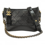 Chanel Black Quilted Leather Small Gabrielle Hobo Bag