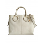 Chloe Logo Charms White Leather Tote