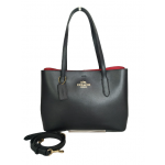 Coach Avenue Black & Red Leather Carryall Tote