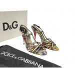 Dolce and Gabbana Criss Cross Multi Color Heels