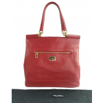 Dolce & Gabbana Grained Leather Front Pocket Sicily Tote