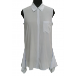 DKNY Sleeveless Button-Up Women Blouse Shirt