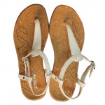 DKNY White Thong Cork Bottom Sandals