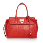 DKNY Red Grained Leather Tote