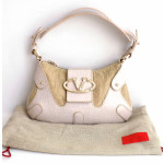 Valentino Pink Fabric and Leather Small Hand Bag