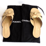  Chanel Cream Camelia Flip Flops