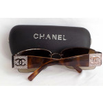 Chanel Crystal CC Sunglasses Tortoise 4117-B