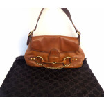 Gucci Brown Leather Horsebit Chain Small Shoulder Bag