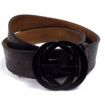 Gucci Black Patent Guccissima Leather Belt