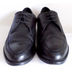Salvatore Ferragamo Black Leather Lace-Up Oxfords Shoes