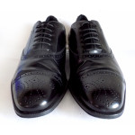 Salvatore Ferragamo Men's Black Caesy Cap Toe Shoes