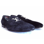 Louis Vuitton Black Suede Moccasin Loafer