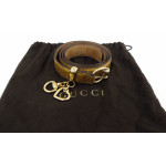 Gucci Metallic GG Print Leather Women Belt