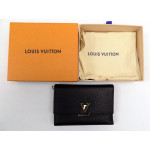 LOUIS VUITTON Taurillon Capucines Compact Wallet Black