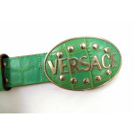Versace Green studded Croc Leather Belt