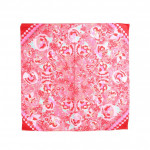 Louis Vuitton Pink Flower Silk Square Scarf
