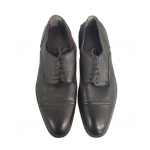 Ermenegildo Zegna Black Avenue Flex Leather Derby Shoe