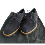 Ermenegildo Zegna Men's Blue Lace-Up Suede Derby Shoes Size / 7 EEE
