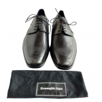 Ermenegildo Zegna Black Italian Leather Oxfords Shoes Size / 7.5 EE