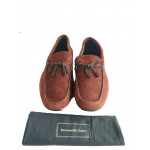 Ermenegildo Zegna Red Slip On Suede Loafers Size / 6.5 EEE