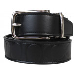 Coach Harness Signature Black Embossed Leather Reversible Belt 
