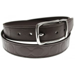 Coach Harness Signature Brown Embossed Leather Reversible Belt 