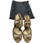 Fendi Suede And Leather Strap Sandals