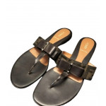 Fendi Black/Brown Zucca Canvas And Leather Bow Flats