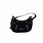 Salvatore Ferragamo Black Suede Bag with Leather Trimmings