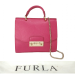 Furla Julia Pink Leather Top Handle Bag
