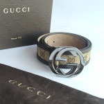 Gucci Interlocking GG Buckle Coated Canvas Belt