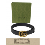 Gucci GG Marmont Shiny Buckle Leather Belt
