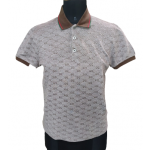 Gucci GG Print Brown Short Sleeve Polo T- Shirt