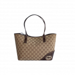Gucci Beige/Ebony GG Canvas Britt Medium Tote Bag
