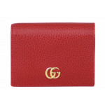 Gucci Hibiscus Red Leather Card Case Wallet