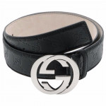 Gucci Men's GG Leather Embossed Belt