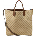 Gucci Ramble Medium Leather and Canvas Reversible Tote