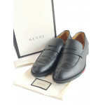 Gucci Black Leather Penny Loafer