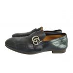 Gucci Donnie GG Navy Leather Loafers