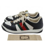Gucci Screener Black and white Leather Sneaker