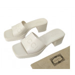 Gucci White GG Rubber Slide Sandal
