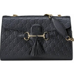Gucci Black Emily Guccissima Leather Chain Shoulder Bag