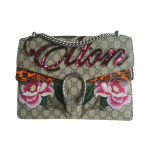 Gucci GG Supreme Canvas and Snakeskin Embroidered Elton Medium Dionysus Bag