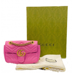 Gucci GG Marmont Matelasse Mini Pink Leather Bag