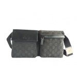 Gucci Black GG Canvas Waist Bag