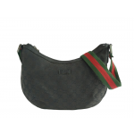 Gucci Black GG Canvas Web Shoulder Bag